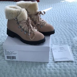 Anthropologie pink hiking boots 37